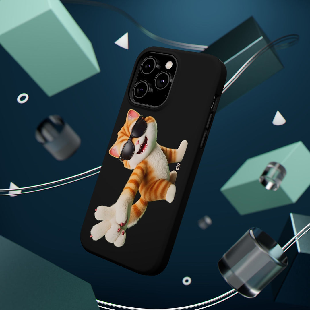 Noah’s Tales™ Tommy Magnetic Phone Case Funky Cat Phone Cover Stylish Mobile Protective Case Gift for Cat Lovers Trendy Phone Accessory