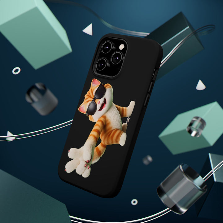 Noah’s Tales™ Tommy Magnetic Phone Case Funky Cat Phone Cover Stylish Mobile Protective Case Gift for Cat Lovers Trendy Phone Accessory