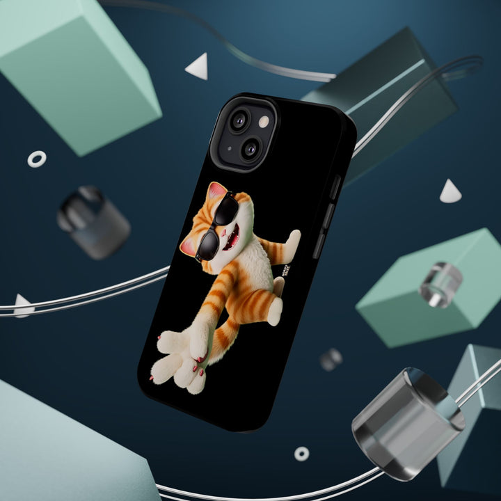 Noah’s Tales™ Tommy Magnetic Phone Case Funky Cat Phone Cover Stylish Mobile Protective Case Gift for Cat Lovers Trendy Phone Accessory