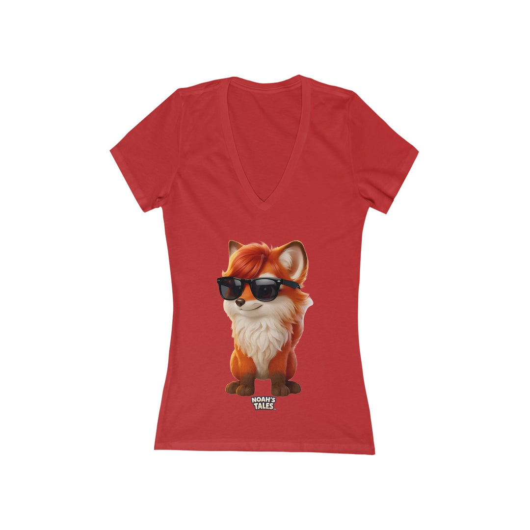 Noah’s Tales™ Cool Ember Women's V-Neck Bella T-Shirt