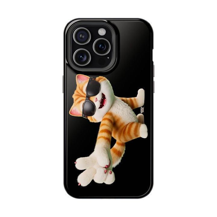 Noah’s Tales™ Tommy Magnetic Phone Case Funky Cat Phone Cover Stylish Mobile Protective Case Gift for Cat Lovers Trendy Phone Accessory