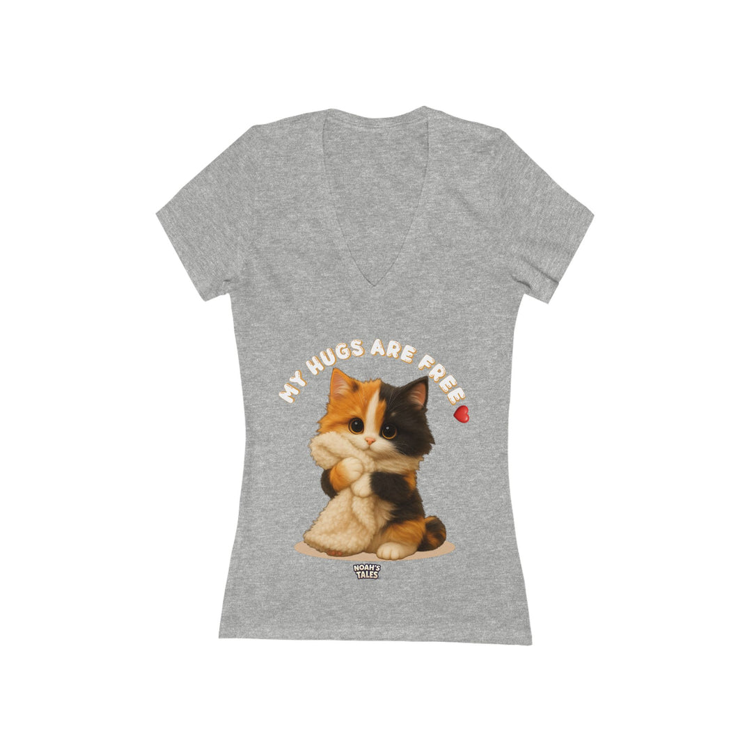 Noah’s Tales™ Ashley - My Hugs Are Free - Women's V-Neck Bella T-Shirt