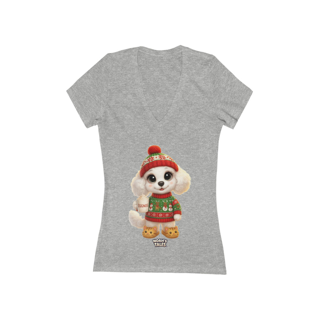 Noah’s Tales™ Christmas Coco Women's V-Neck Bella T-Shirt