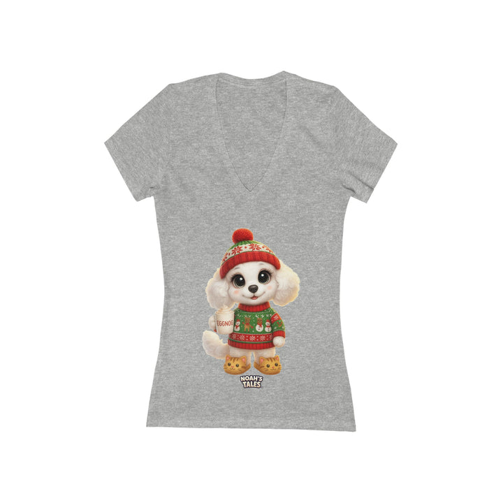 Noah’s Tales™ Christmas Coco Women's V-Neck Bella T-Shirt