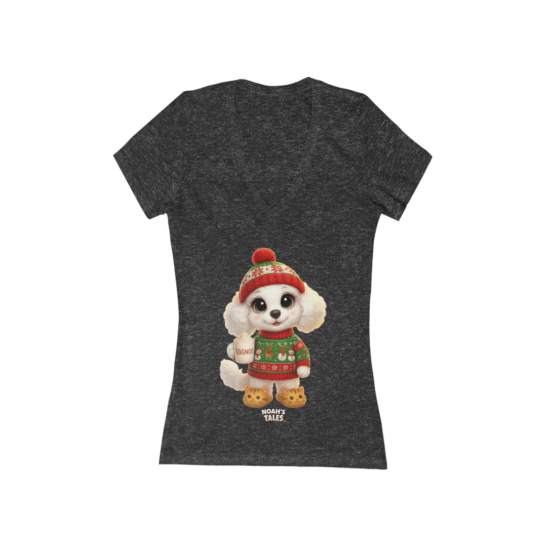 Noah’s Tales™ Christmas Coco Women's V-Neck Bella T-Shirt
