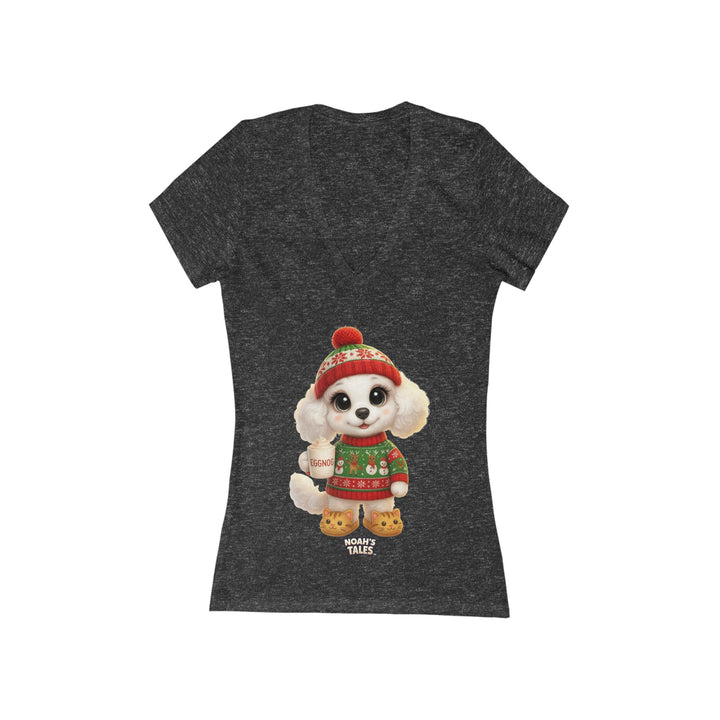 Noah’s Tales™ Christmas Coco Women's V-Neck Bella T-Shirt
