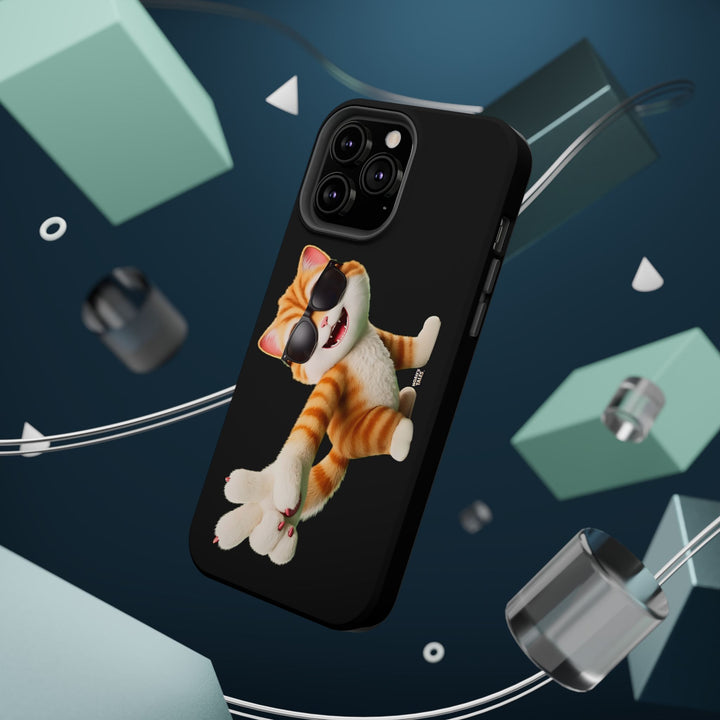Noah’s Tales™ Tommy Magnetic Phone Case Funky Cat Phone Cover Stylish Mobile Protective Case Gift for Cat Lovers Trendy Phone Accessory
