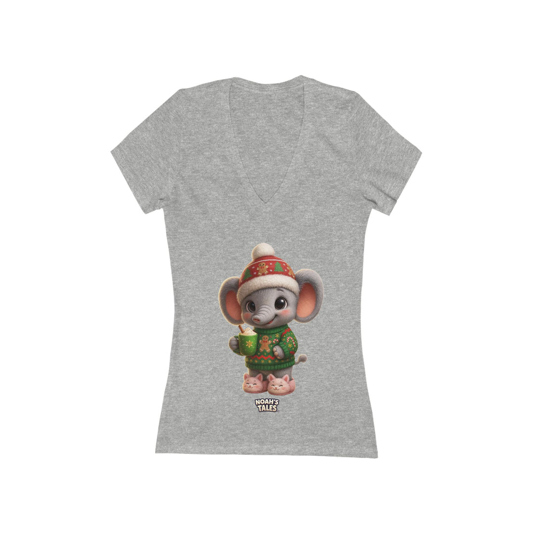 Noah’s Tales™ Christmas Ellie Belle Women's V-Neck Bella T-Shirt
