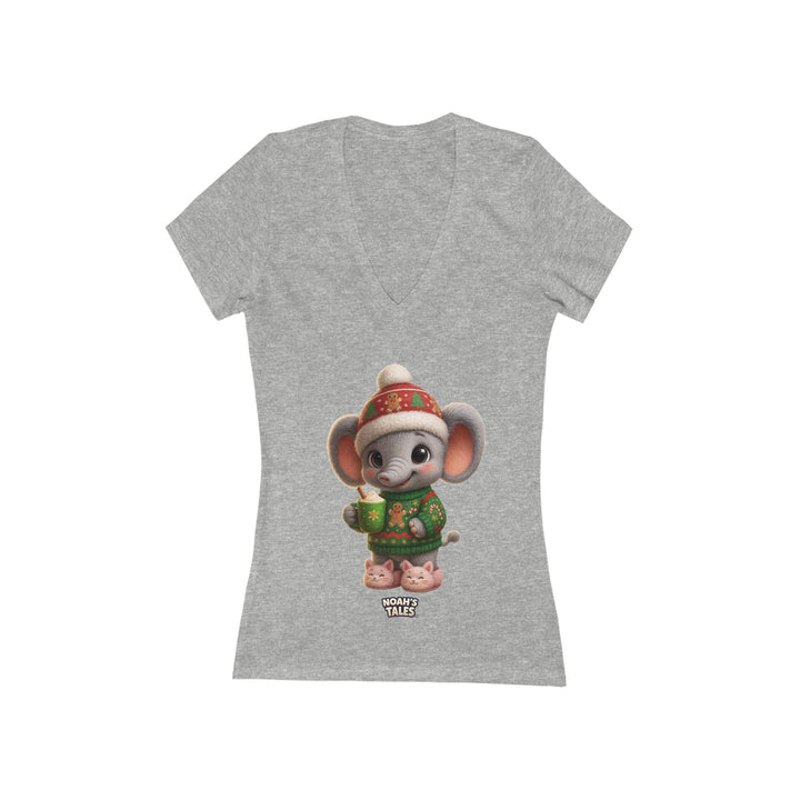 Noah’s Tales™ Christmas Ellie Belle Women's V-Neck Bella T-Shirt