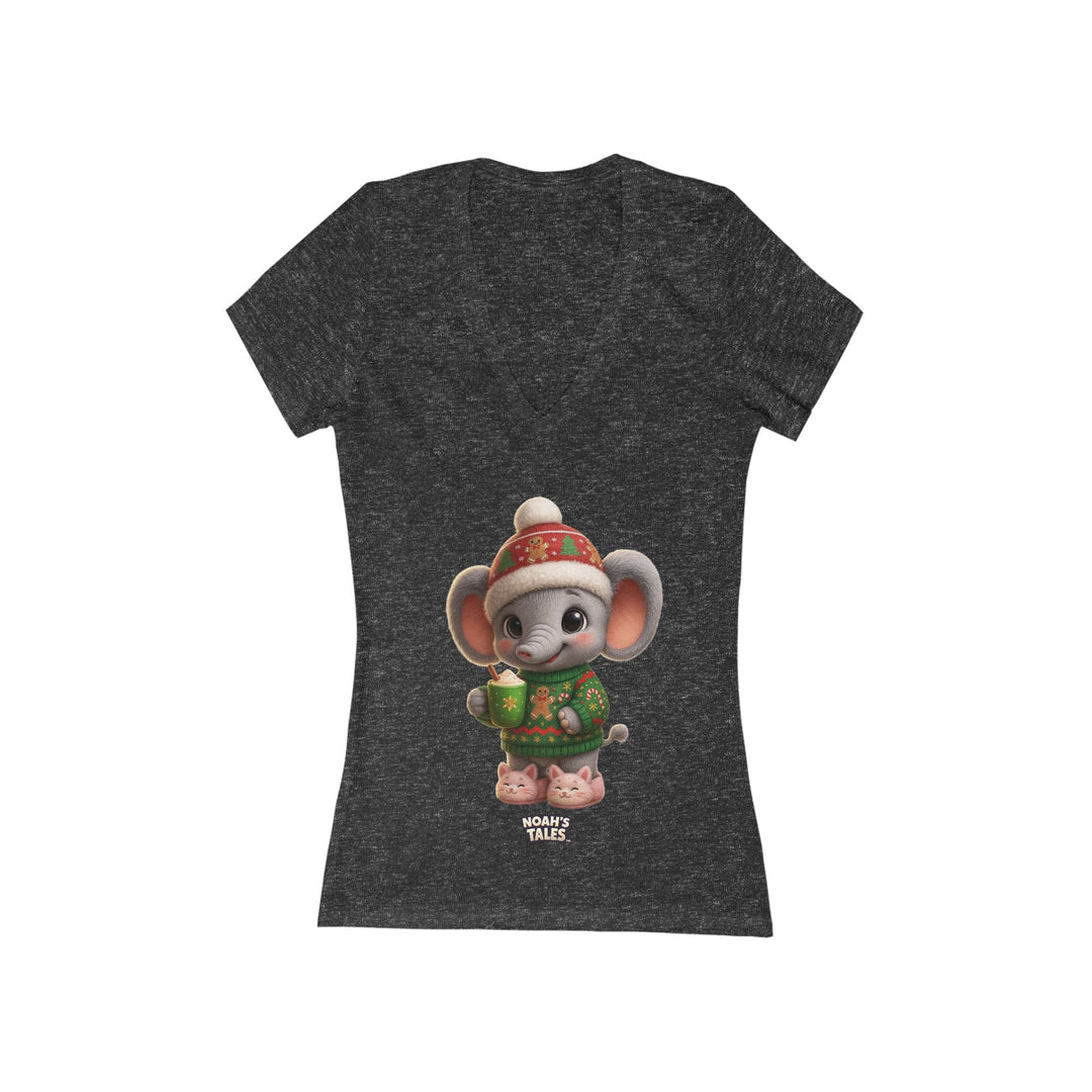 Noah’s Tales™ Christmas Ellie Belle Women's V-Neck Bella T-Shirt