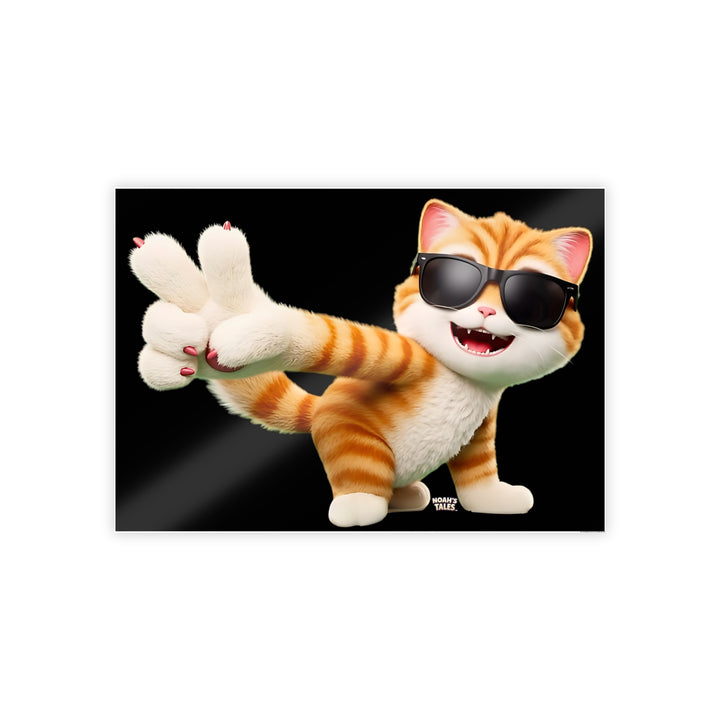 Noah’s Tales™ Tommy Gloss Poster Fun Wall Art Home Decor Gift for Pet Lovers Kid's Room Decoration Cat Themed Artwork