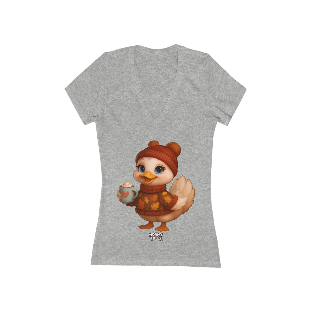 Noah’s Tales™ Thanksgiving Luna Women's V-Neck Bella T-Shirt