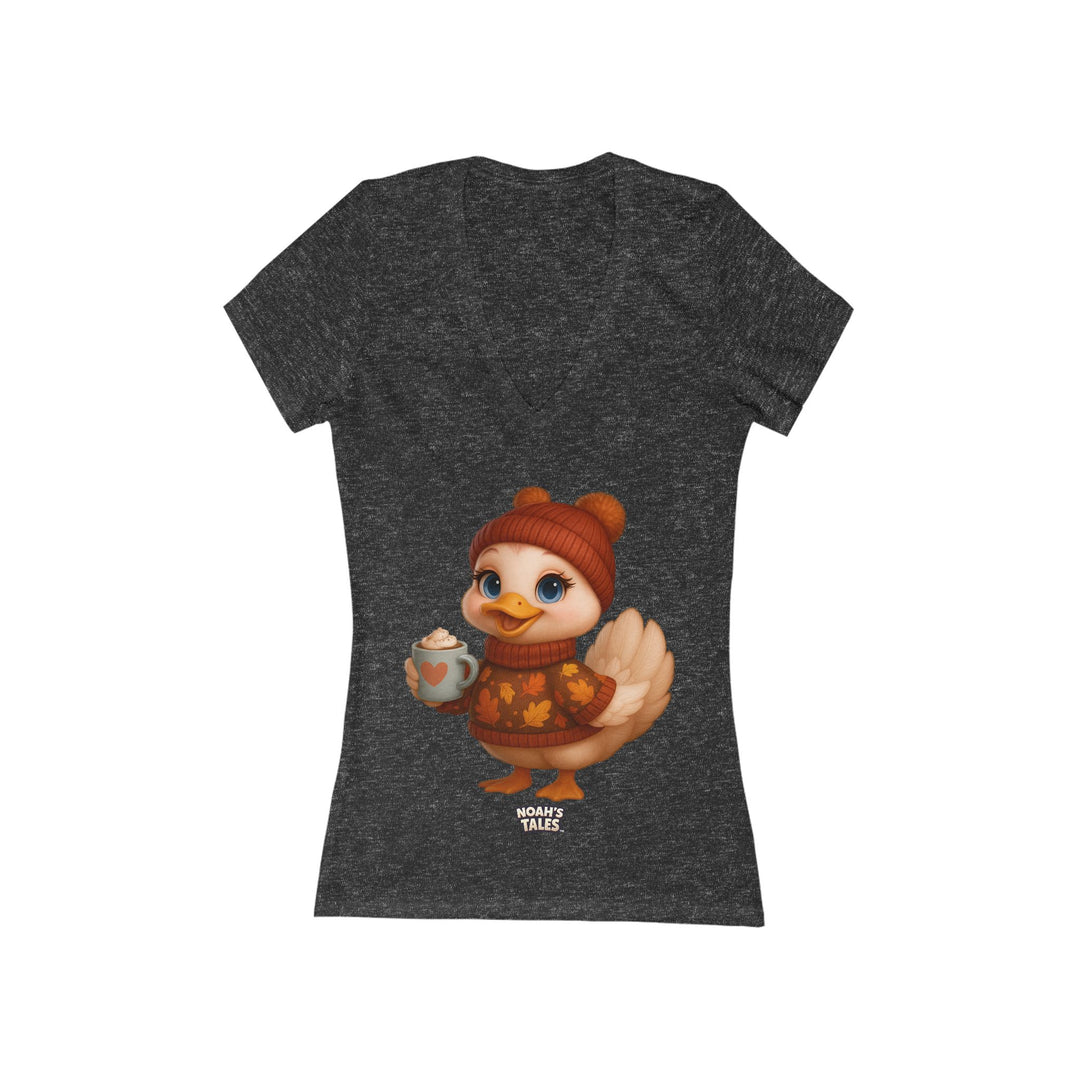 Noah’s Tales™ Thanksgiving Luna Women's V-Neck Bella T-Shirt
