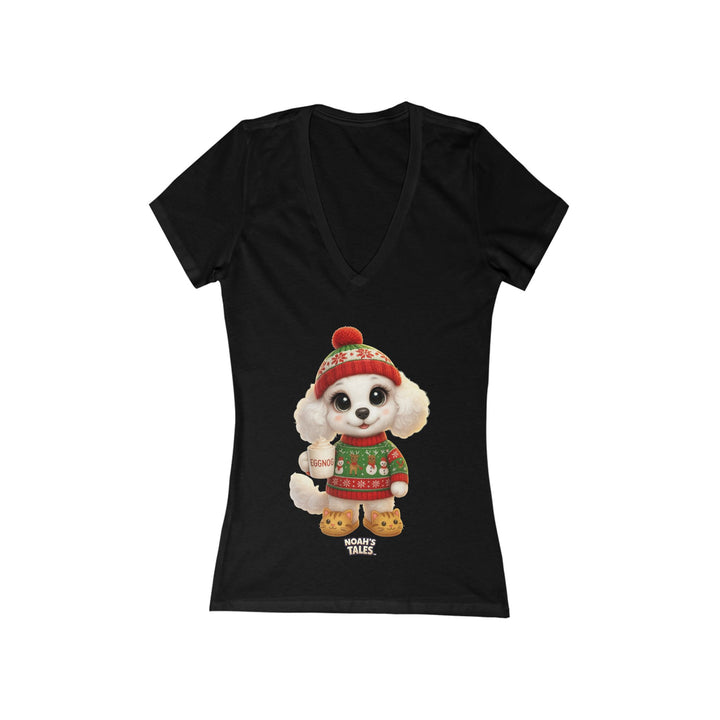 Noah’s Tales™ Christmas Coco Women's V-Neck Bella T-Shirt