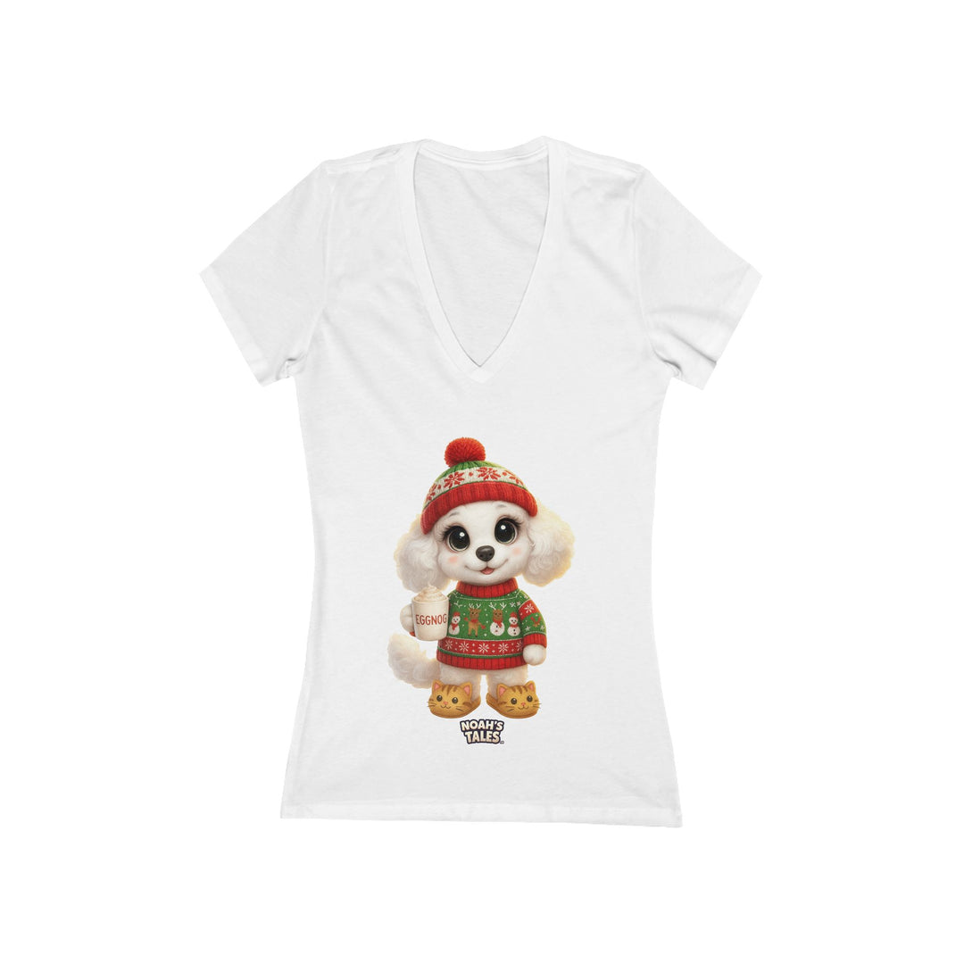 Noah’s Tales™ Christmas Coco Women's V-Neck Bella T-Shirt