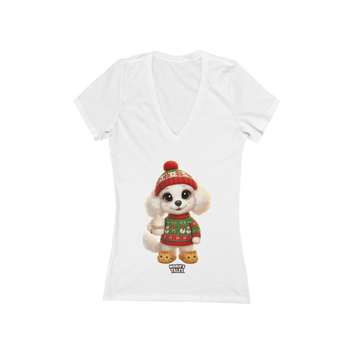 Noah’s Tales™ Christmas Coco Women's V-Neck Bella T-Shirt