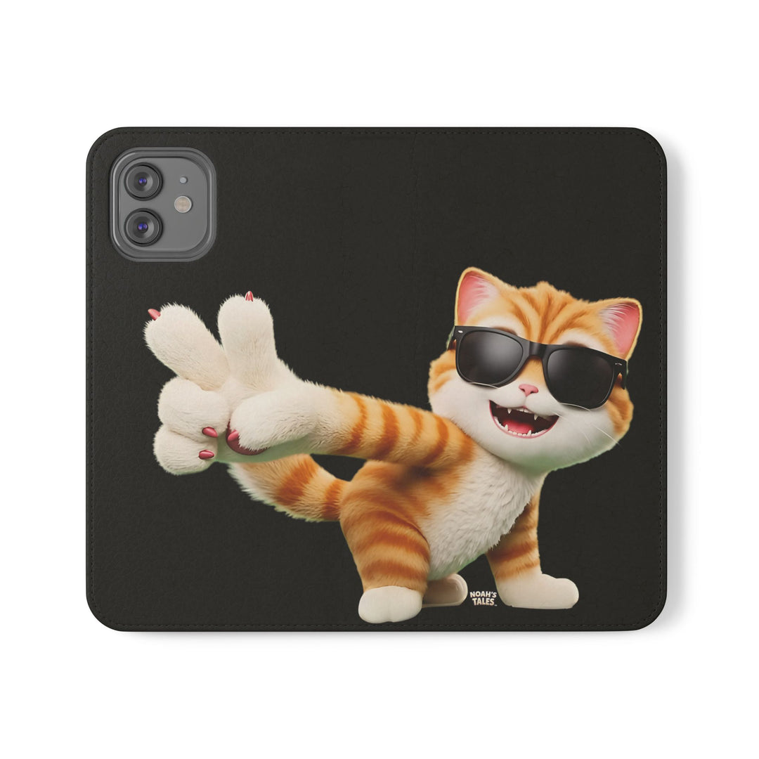 Noah’s Tales™ Tommy Flip Case Cartoon Phone Cover Pet Lover Gift Trendy Smartphone Wallet Animal Print Case