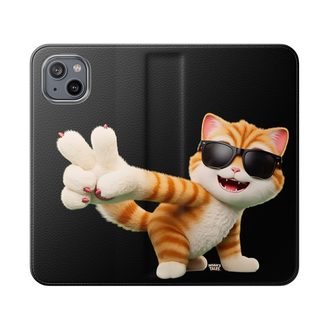 Noah’s Tales™ Tommy Flip Case Cartoon Phone Cover Pet Lover Gift Trendy Smartphone Wallet Animal Print Case