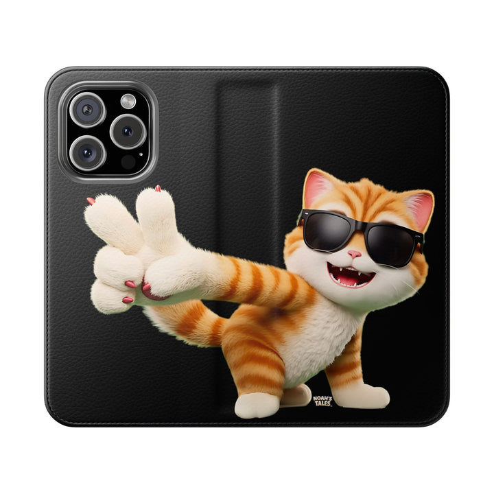 Noah’s Tales™ Tommy Flip Case Cartoon Phone Cover Pet Lover Gift Trendy Smartphone Wallet Animal Print Case