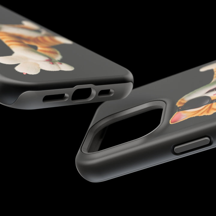 Noah’s Tales™ Tommy Magnetic Phone Case Funky Cat Phone Cover Stylish Mobile Protective Case Gift for Cat Lovers Trendy Phone Accessory