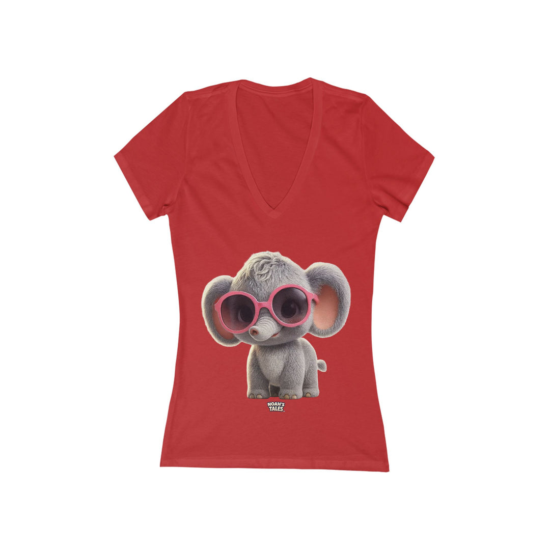 Noah’s Tales™ Cool Ellie Belle Women's V-Neck Bella T-Shirt