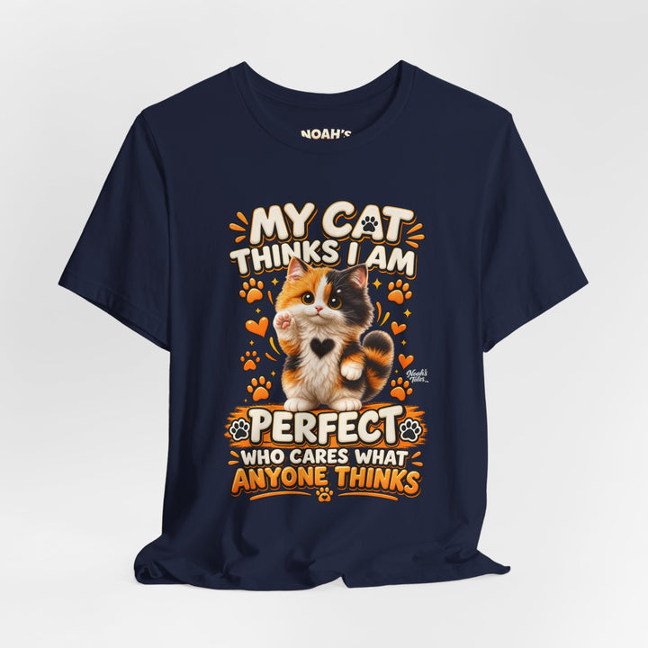 Noah’s Tales™ My Cat Thinks I Am Perfect | Tommy Men's T-Shirt