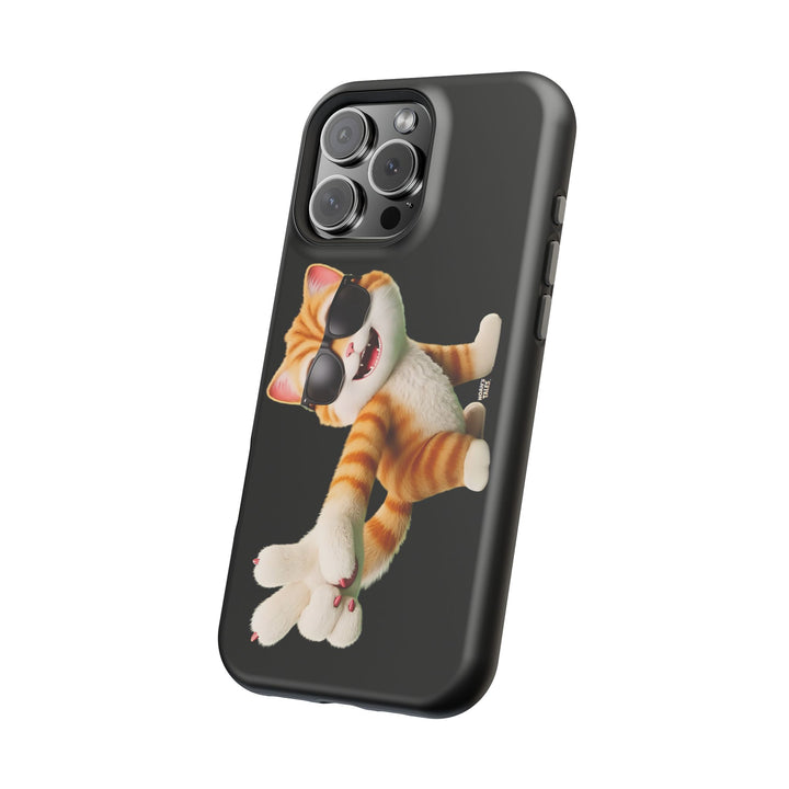 Noah’s Tales™ Tommy Magnetic Phone Case Funky Cat Phone Cover Stylish Mobile Protective Case Gift for Cat Lovers Trendy Phone Accessory