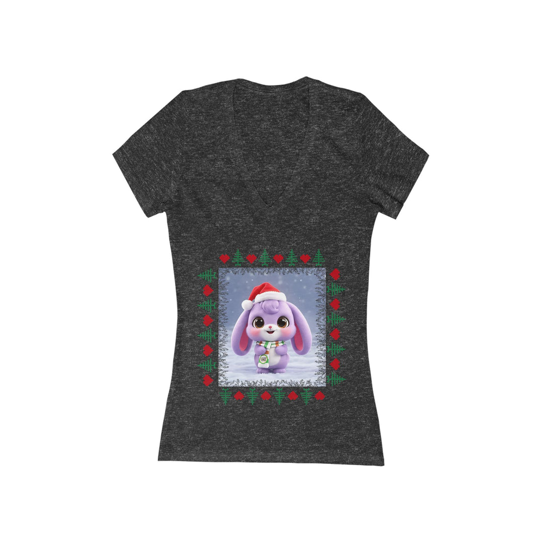 Noah’s Tales™ Lilac Christmas Women's V-Neck Bella T-Shirt