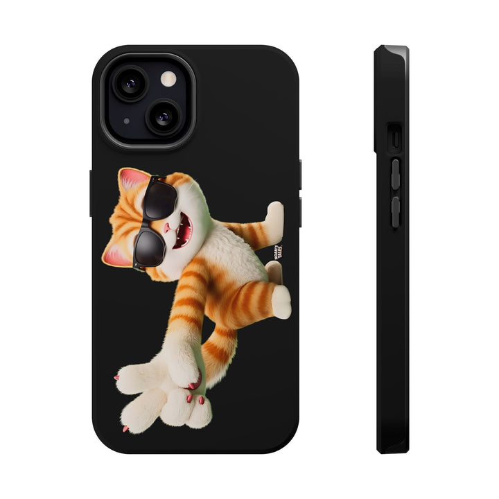Noah’s Tales™ Tommy Magnetic Phone Case Funky Cat Phone Cover Stylish Mobile Protective Case Gift for Cat Lovers Trendy Phone Accessory