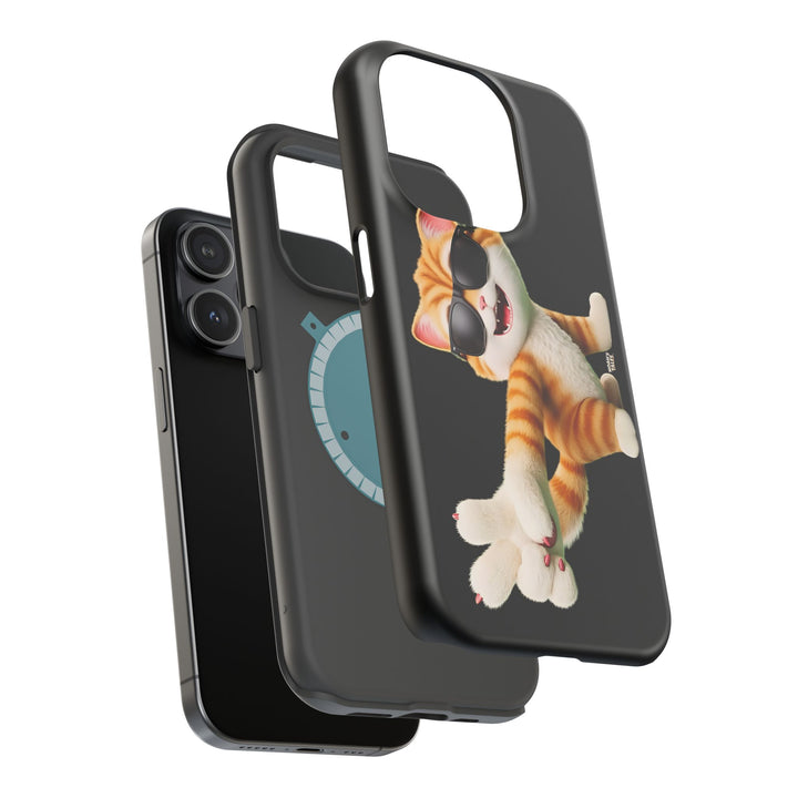 Noah’s Tales™ Tommy Magnetic Phone Case Funky Cat Phone Cover Stylish Mobile Protective Case Gift for Cat Lovers Trendy Phone Accessory