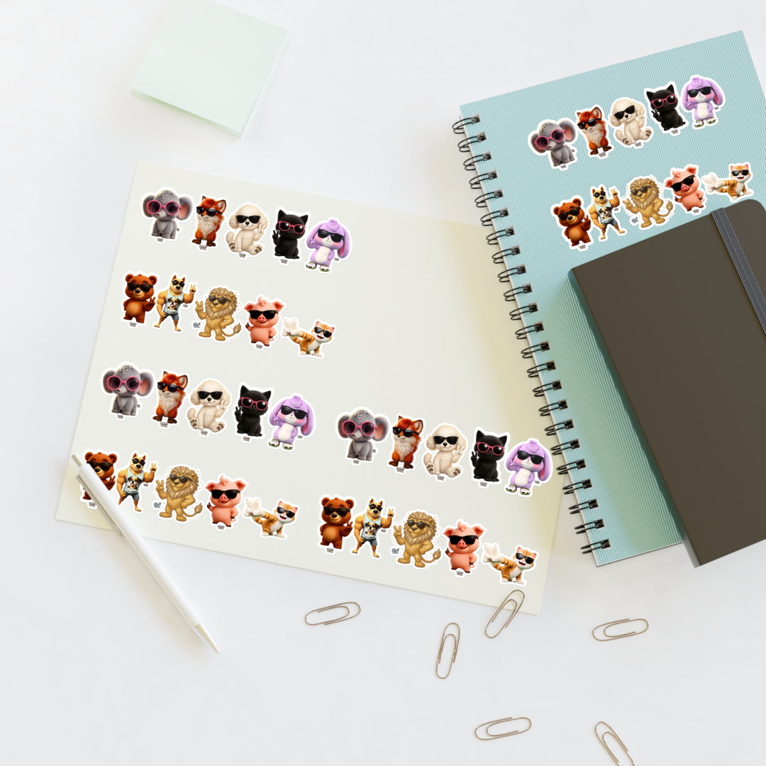 Noah’s Tales™ Cute Noah's Tales Animal's Sticker Sheets for Journals Scrapbooking Gifts Kids Crafts Planner Decor