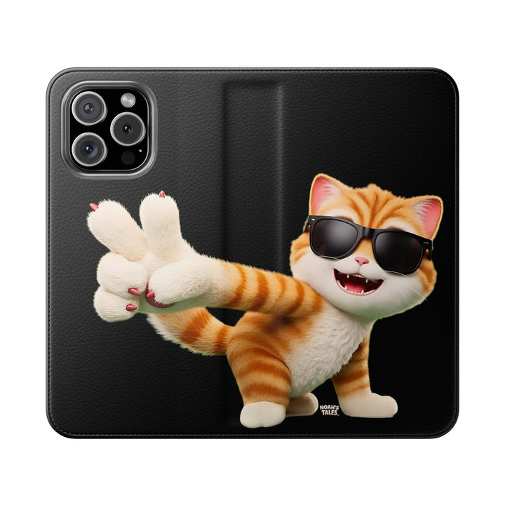 Noah’s Tales™ Tommy Flip Case Cartoon Phone Cover Pet Lover Gift Trendy Smartphone Wallet Animal Print Case