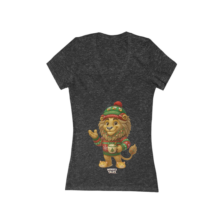 Noah’s Tales™ Christmas Leo Women's V-Neck Bella T-Shirt