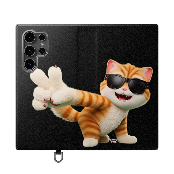Noah’s Tales™ Tommy Flip Case Cartoon Phone Cover Pet Lover Gift Trendy Smartphone Wallet Animal Print Case
