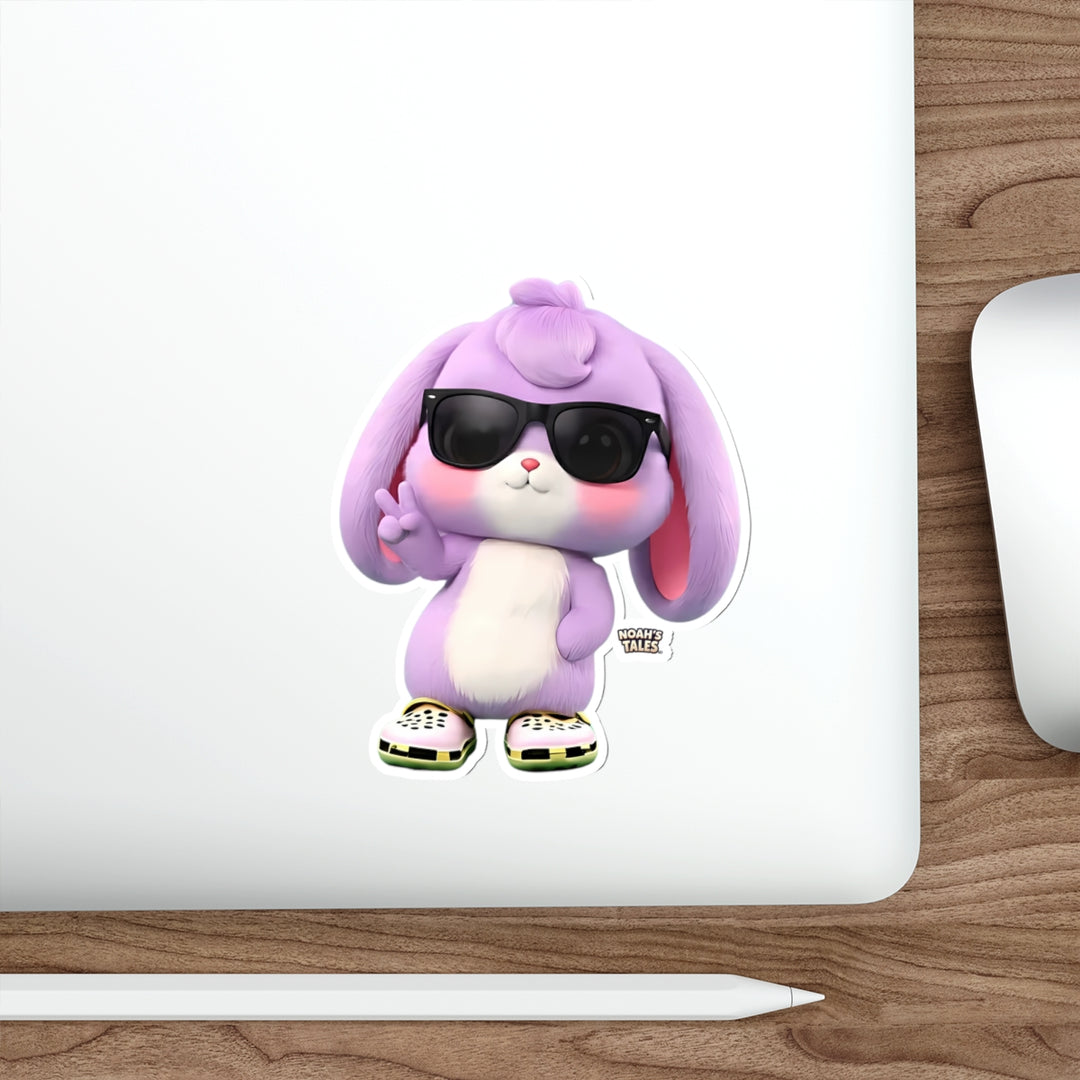 Noah’s Tales™ Cool Bunny Die-Cut Stickers - Fun and Trendy Decor for Laptops Water Bottles Notebooks Gifts and Collectibles