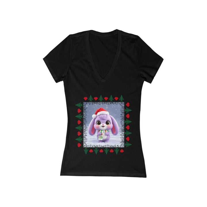 Noah’s Tales™ Lilac Christmas Women's V-Neck Bella T-Shirt