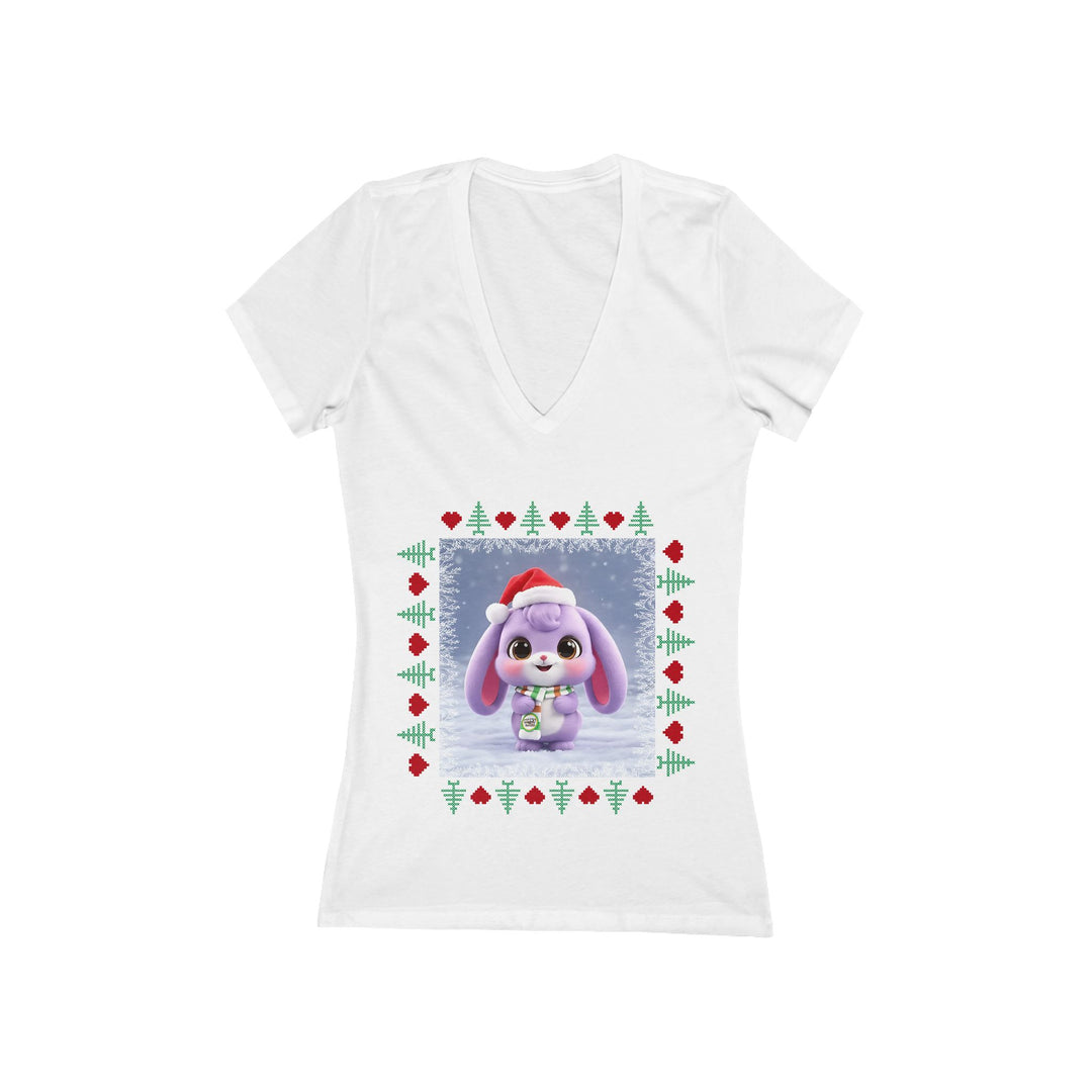 Noah’s Tales™ Lilac Christmas Women's V-Neck Bella T-Shirt