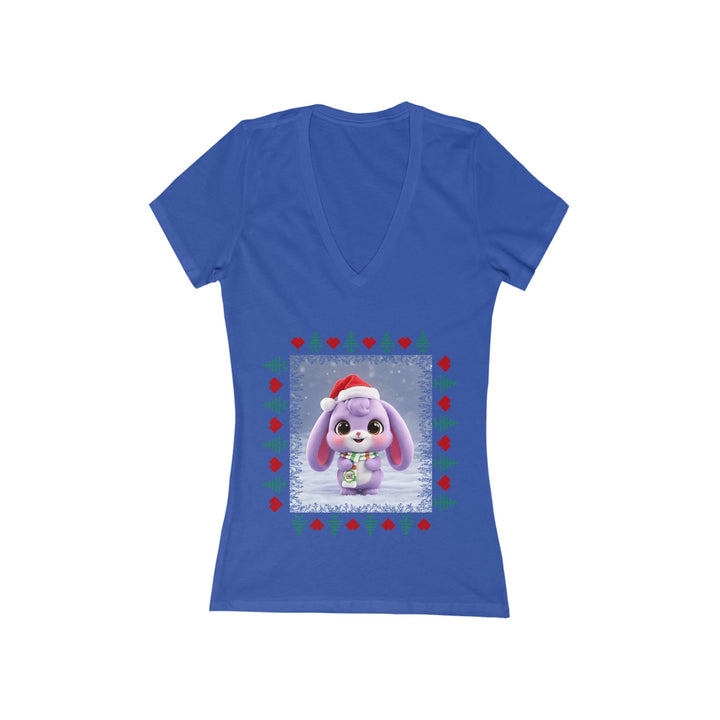 Noah’s Tales™ Lilac Christmas Women's V-Neck Bella T-Shirt