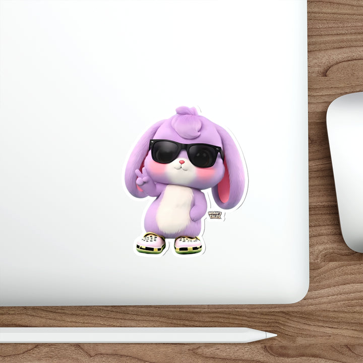 Noah’s Tales™ Cool Bunny Die-Cut Stickers - Fun and Trendy Decor for Laptops Water Bottles Notebooks Gifts and Collectibles
