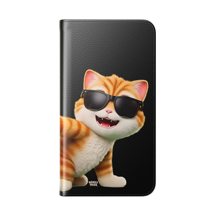 Noah’s Tales™ Tommy Flip Case Cartoon Phone Cover Pet Lover Gift Trendy Smartphone Wallet Animal Print Case