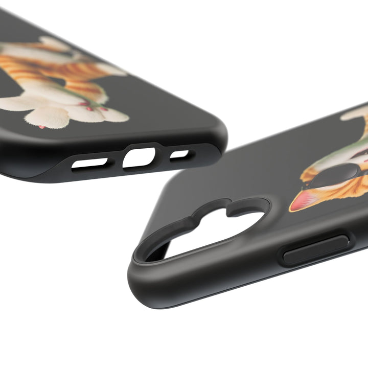 Noah’s Tales™ Tommy Magnetic Phone Case Funky Cat Phone Cover Stylish Mobile Protective Case Gift for Cat Lovers Trendy Phone Accessory