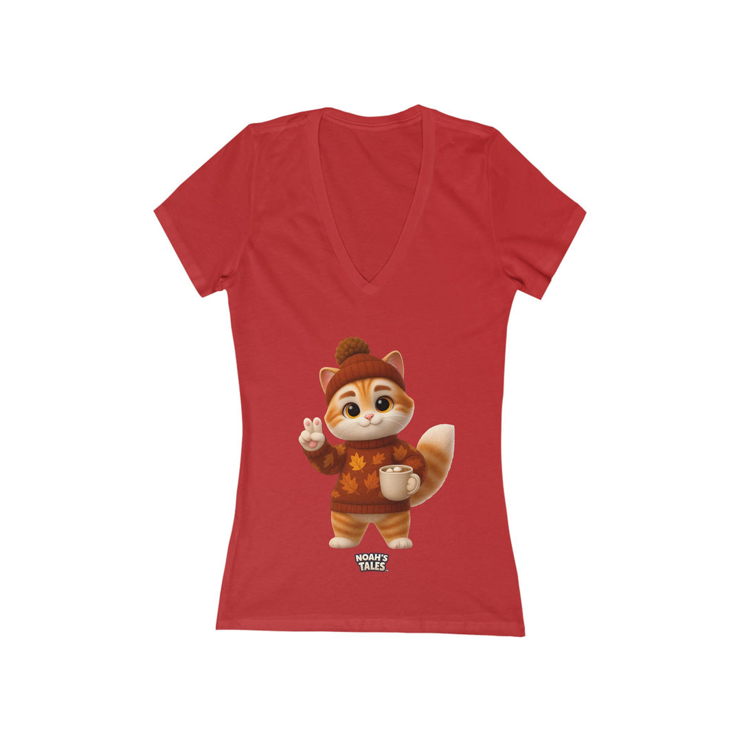 Noah’s Tales™ Thanksgiving Tommy Women's V-Neck Bella T-Shirt