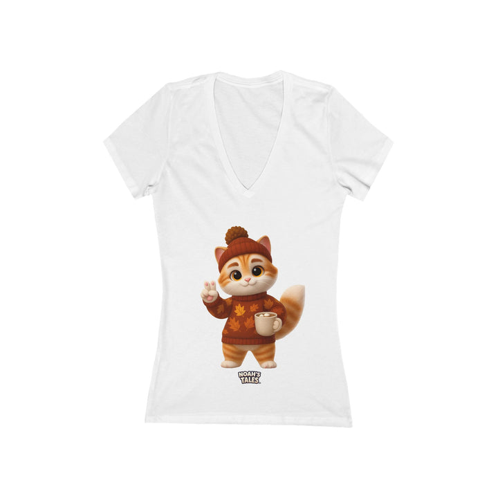 Noah’s Tales™ Thanksgiving Tommy Women's V-Neck Bella T-Shirt