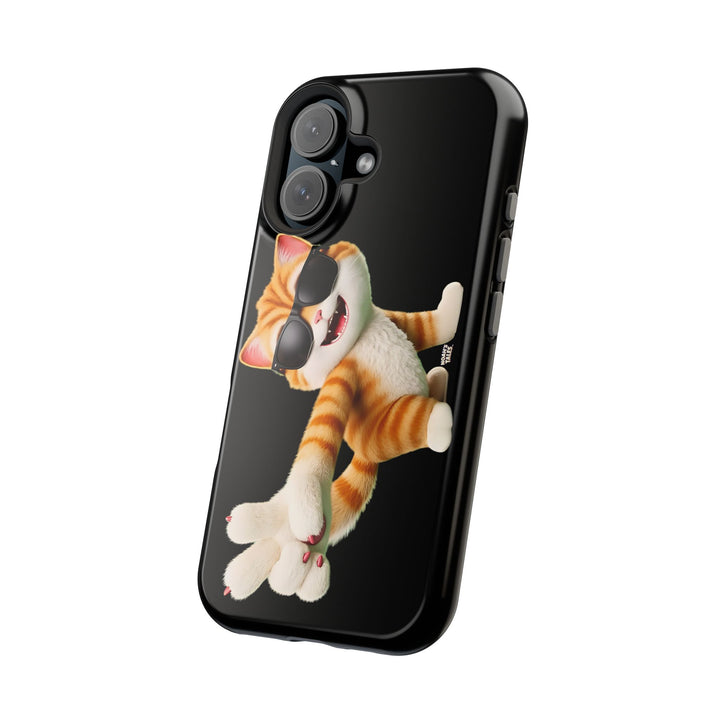 Noah’s Tales™ Tommy Magnetic Phone Case Funky Cat Phone Cover Stylish Mobile Protective Case Gift for Cat Lovers Trendy Phone Accessory
