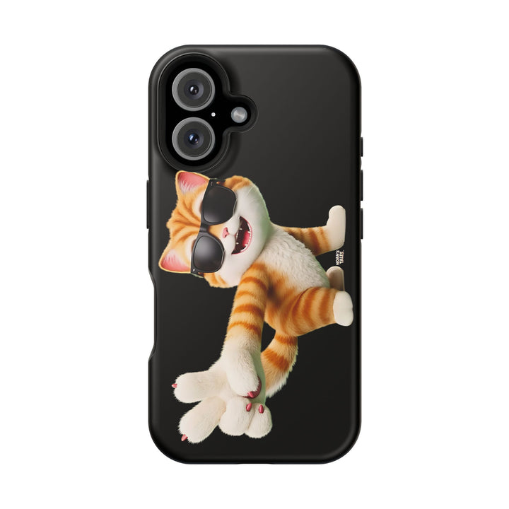 Noah’s Tales™ Tommy Magnetic Phone Case Funky Cat Phone Cover Stylish Mobile Protective Case Gift for Cat Lovers Trendy Phone Accessory