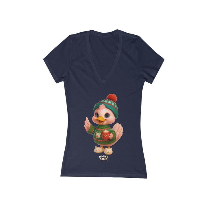 Noah’s Tales™ Christmas Luna Women's V-Neck Bella T-Shirt