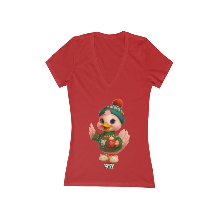 Noah’s Tales™ Christmas Luna Women's V-Neck Bella T-Shirt