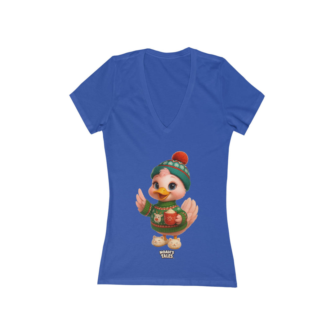Noah’s Tales™ Christmas Luna Women's V-Neck Bella T-Shirt