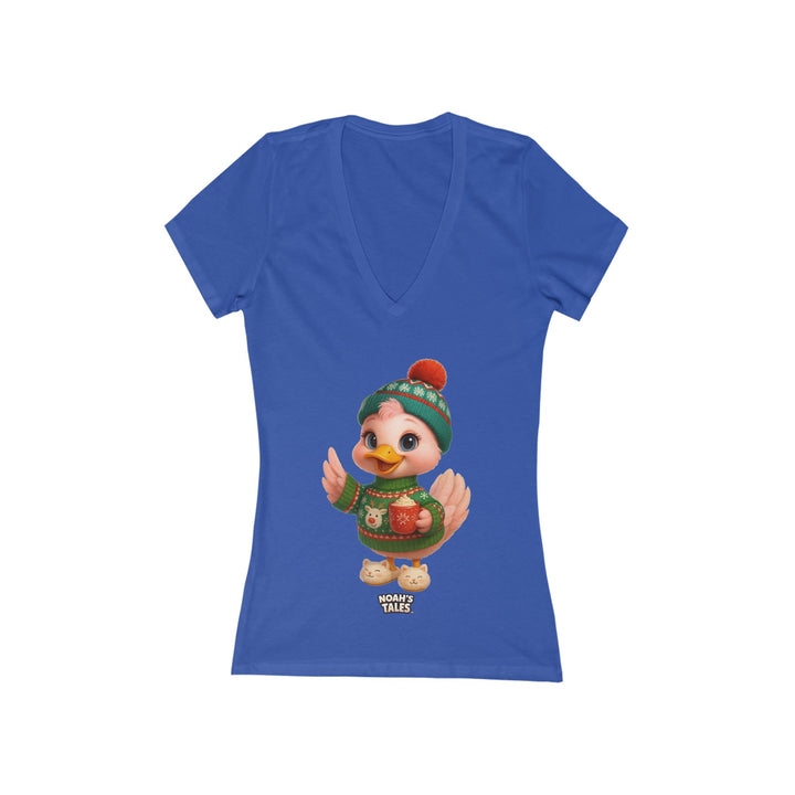 Noah’s Tales™ Christmas Luna Women's V-Neck Bella T-Shirt