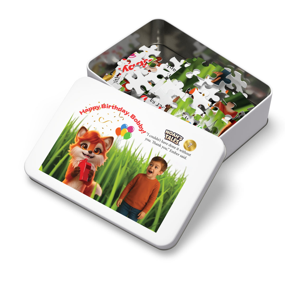 Noah’s Tales™ Personalized Birthday Jigsaw Puzzle with Tin